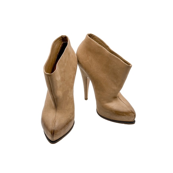 Givenchy Shoes - Givenchy Studded Leather Ankle Boots Camel Size 38 EU